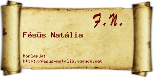 Fésüs Natália névjegykártya