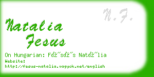 natalia fesus business card